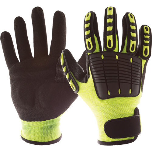 Back Tracker Impact Gloves with Back of Hand Protection, Small, Nitrile Palm, Hook & Loop Cuff Ottawa Fastener Supply