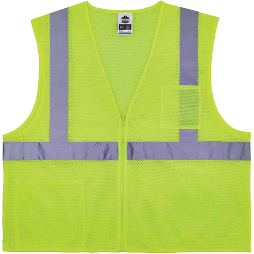 GloWear 8256Z Self-Extinguishing Safety Vest, High Visibility Lime-Yellow, Medium/Small, Polyester Ottawa Fastener Supply