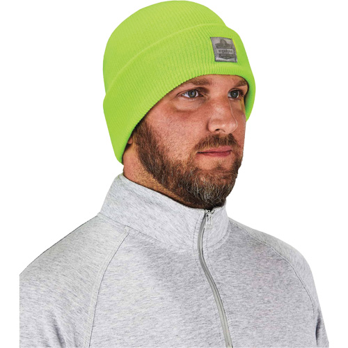 N-Ferno&reg; Rib Knit Beanie Hat, One Size, High-Visibility Lime Green Ottawa Fastener Supply