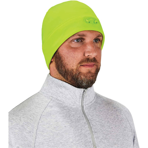 N-Ferno&reg; Skull Cap Beanie Hat with LED Lights, One Size, High-Visibility Lime Green Ottawa Fastener Supply