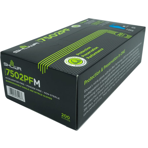 Biodegradable Disposable Gloves, X-Small, Nitrile, 2.5-mil, Powder-Free, Blue Ottawa Fastener Supply