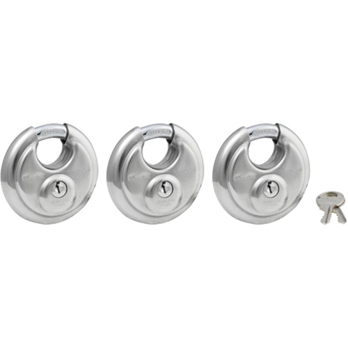 Cadenas &agrave; arceau prot&eacute;g&eacute;, Argent, Cl&eacute;s identiques, Acier inoxydable, Largeur de 2-3/4" Ottawa Fastener Supply