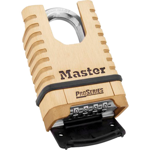 ProSeries&reg; Shrouded Combination Padlock, Brass, Solid Brass, 2-1/4" Width Ottawa Fastener Supply