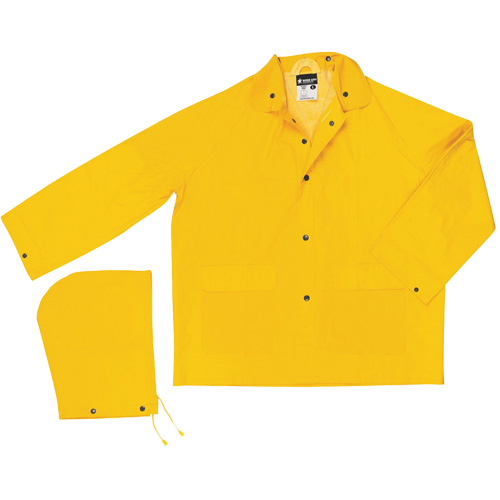 Classic Series Rain Jacket with Detachable Hood, Polyester/PVC, X-Large, Yellow Ottawa Fastener Supply