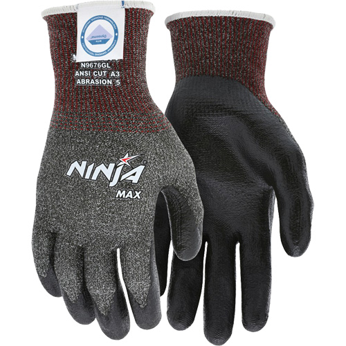 Gants r&eacute;sistant aux coupures Max Ninja, Taille Grand, Calibre 10, Rev&ecirc;tement Bipolym&egrave;re, Enveloppe en Dyneema, ASTM ANSI niveau A3 Ottawa Fastener Supply
