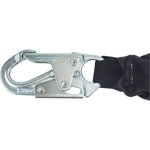 Miller&reg; HP Shock-Absorbing Lanyard, 4', Locking Rebar Hook Center, Locking Snap Hook Leg Ends, Polyester Ottawa Fastener Supply