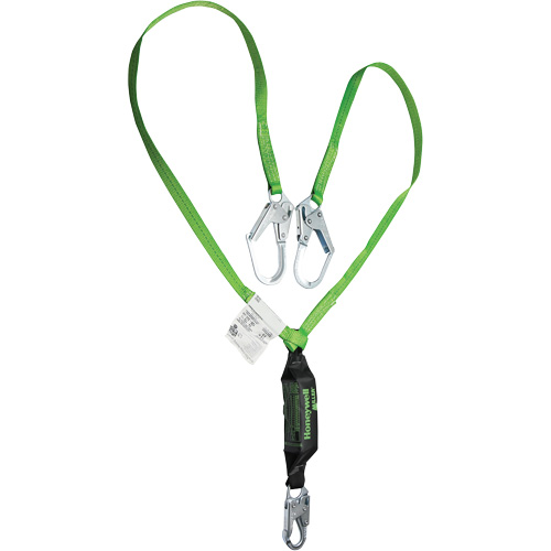 Miller&reg; HP Shock-Absorbing Lanyard, 6', Locking Rebar Hook Center, Locking Snap Hook Leg Ends, Polyester Ottawa Fastener Supply