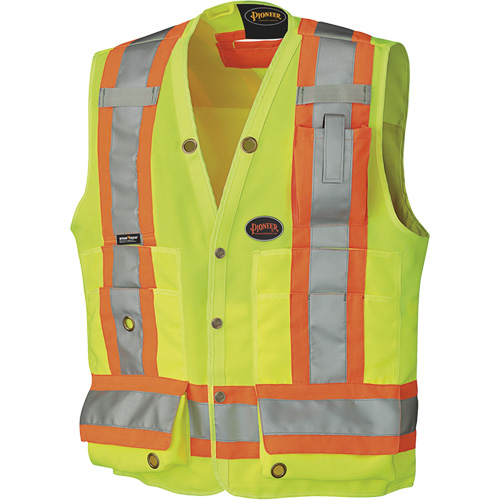 6693 Veste de s&eacute;curit&eacute; pour arpenteur, Jaune lime haute visibilit&eacute;, 3T-Grand, Polyester Ottawa Fastener Supply