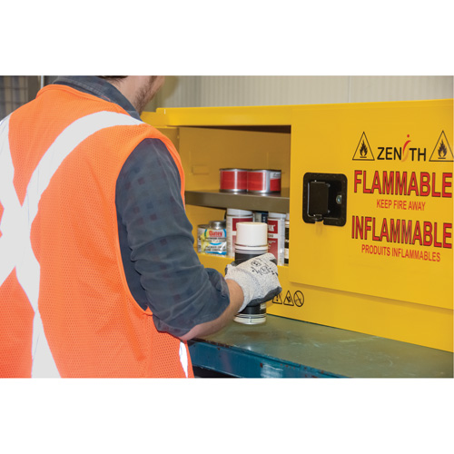 Flammable Storage Cabinet, 12 gal., 2 Door, 43" W x 18" H x 18" D Ottawa Fastener Supply