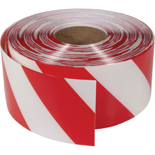 Ruban de marquage tr&egrave;s r&eacute;sistant pour plancher ArmorStripe, 4" x 100', PVC, Rouge et blanc Ottawa Fastener Supply
