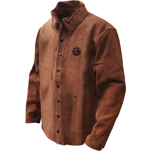 Veste de soudage en cuir fleur de vache refendu Gander Brand, Cuir, 4T-Grand, Brun Ottawa Fastener Supply