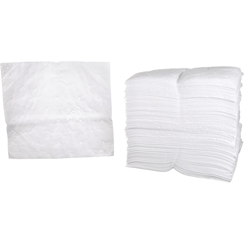 Feuilles absorbantes p&eacute;trochimiques, Huile seulement, 19" x 17", 38,7 gal. d'absorption Ottawa Fastener Supply