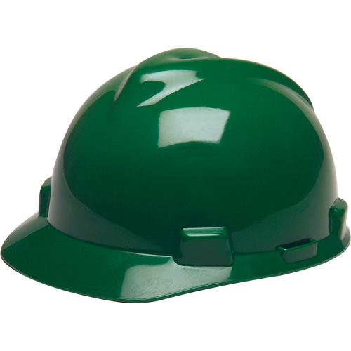 Casque de s&eacute;curit&eacute; avec rainures GREEN V-Gard, R&eacute;pond aux normes CSA type 1, Suspension Rochet Ottawa Fastener Supply