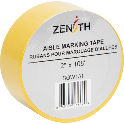 Aisle Marking Tape, 2" x 108', PVC, Yellow Ottawa Fastener Supply