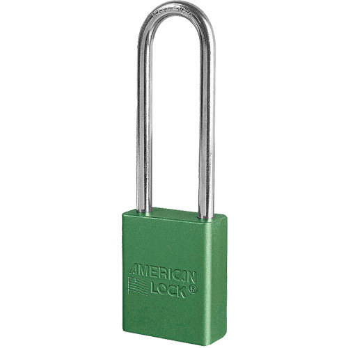 American Lock&reg; Safety Padlock, Green, Keyed Different, Aluminum, 1-1/2" Width Ottawa Fastener Supply