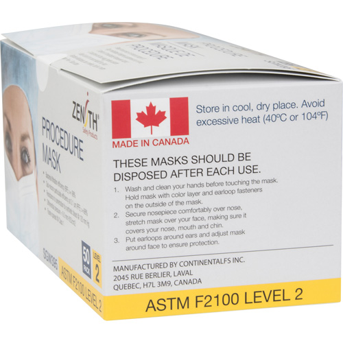 Disposable Procedure Face Masks, ASTM F2100 Level 2, Class 1 Ottawa Fastener Supply