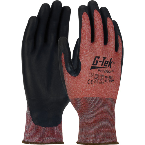 Gants r&eacute;sistants aux coupures G-Tek PolyKor X7 Neuroma, Taille Petit, Calibre 18, Rev&ecirc;tement Polyur&eacute;thane, Enveloppe en Poly&eacute;thyl&egrave;ne, ASTM ANSI niveau A3/EN 388 niveau C Ottawa Fastener Supply
