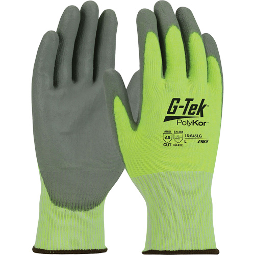 Gants r&eacute;sistants aux coupures G-Tek PolyKor, Taille Petit, Calibre 13, Rev&ecirc;tement Polyur&eacute;thane, Enveloppe en Poly&eacute;thyl&egrave;ne, ASTM ANSI niveau A5/EN 388 niveau E Ottawa Fastener Supply