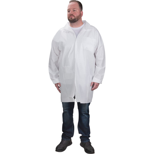 Protective Lab Coat, Microporous, White, Small Ottawa Fastener Supply