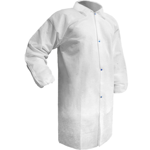 Care Lab Coat, Polypropylene, White, X-Large Ottawa Fastener Supply