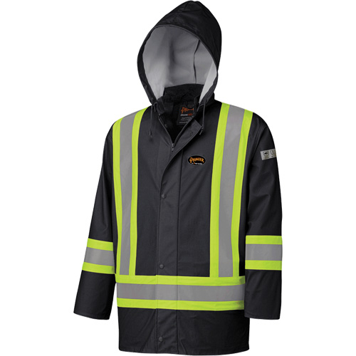 5894BK Manteau de s&eacute;curit&eacute; imperm&eacute;able et ignifuge, Polyur&eacute;thane, Noir, Petit Ottawa Fastener Supply