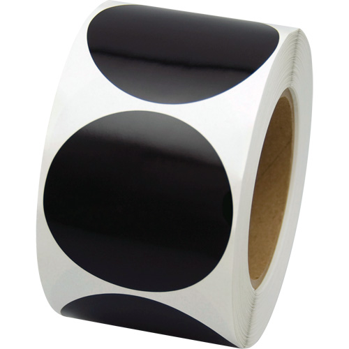 Coloured Marking Dots, Circle, 3" L x 3" W, Black, Vinyl Ottawa Fastener Supply