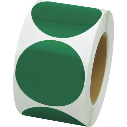 Coloured Marking Dots, Circle, 3" L x 3" W, Green, Vinyl Ottawa Fastener Supply