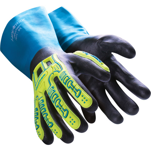 Gants r&eacute;sistants aux produits chimiques HexChem, Taille 6/T-petit, Nitrile Ottawa Fastener Supply