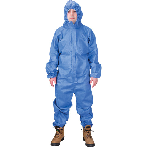 Hooded Coveralls, Medium, Blue, SMS Ottawa Fastener Supply