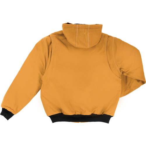 Hooded Duck Bomber Jacket, Men's, Small, Brown Ottawa Fastener Supply