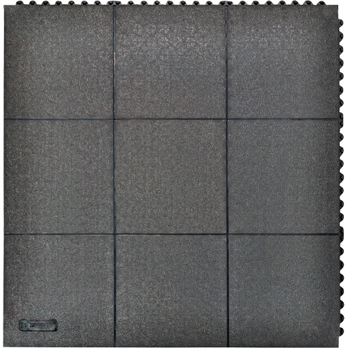 Tapis antifatigue &agrave; imbrication Cushion-Ease, Rugueux, 3' x 3' x 3/4", Noir, Caoutchouc naturel Ottawa Fastener Supply