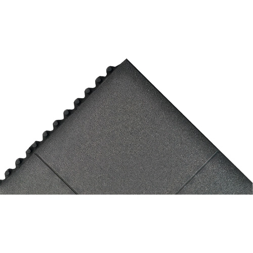 Tapis antifatigue &agrave; imbrication Cushion-Ease, Rugueux, 3' x 3' x 3/4", Noir, Caoutchouc naturel Ottawa Fastener Supply