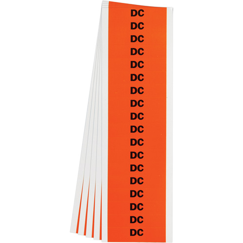 "DC" Conduit & Voltage Labels, 1/2" x 2-1/4", Cloth/Vinyl, English Ottawa Fastener Supply