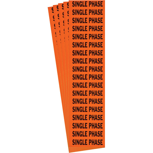 "Single Phase" Conduit & Voltage Labels, 1/2" x 2-1/4", Cloth/Vinyl, English Ottawa Fastener Supply