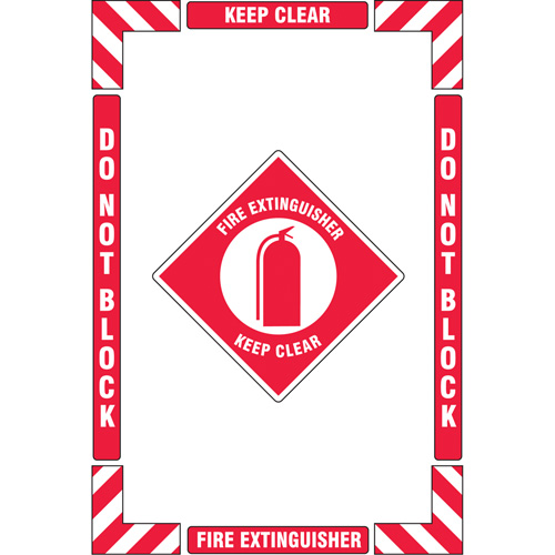"Fire Extinguisher" Floor Marking Kit, Adhesive, English with Pictogram Ottawa Fastener Supply