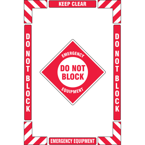 "Emergency Equipment" Floor Marking Kit, Adhesive, English with Pictogram Ottawa Fastener Supply