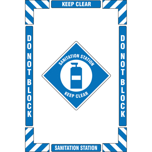 "Sanitation Station" Floor Marking Kit, Adhesive, English with Pictogram Ottawa Fastener Supply