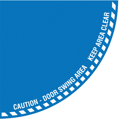 "Caution" Quarter Circle Swing Door Floor Sign, Adhesive, English with Pictogram Ottawa Fastener Supply