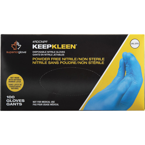 KeepKleen&reg; Disposable Glove, Small, Nitrile, 2.8-mil, Powder-Free, Blue Ottawa Fastener Supply