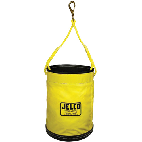 Vinyl Coated Collapsible Bucket, 11" L x 11" W x 16" H, Nylon, Black/Yellow Ottawa Fastener Supply