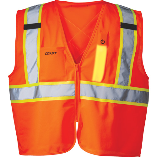 Veste de s&eacute;curit&eacute; SV350 X-Back avec lampe, Orange haute visibilit&eacute;, Petit, Polyester Ottawa Fastener Supply