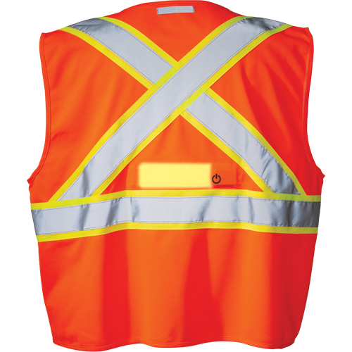 Veste de s&eacute;curit&eacute; SV350 X-Back avec lampe, Orange haute visibilit&eacute;, Petit, Polyester Ottawa Fastener Supply