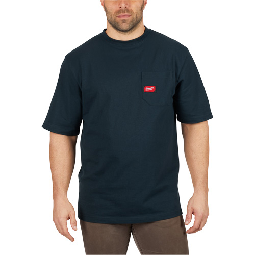 Heavy-Duty Pocket T-Shirt, Men's, Small, Blue Ottawa Fastener Supply