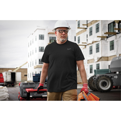 Hybrid Work Tee Shirt, Men's, Small, Black Ottawa Fastener Supply