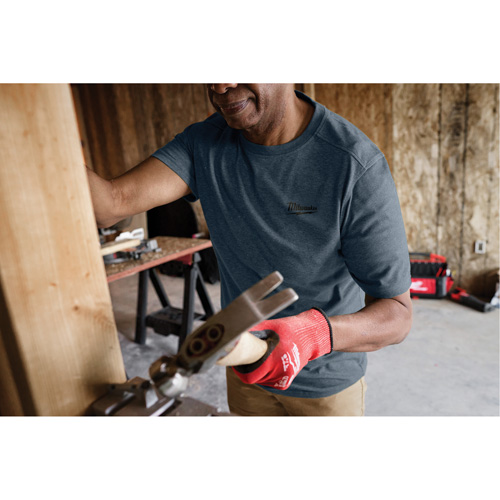 Hybrid Work Tee Shirt, Men's, Small, Blue Ottawa Fastener Supply