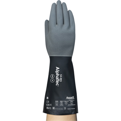Gants r&eacute;sistants aux produits chimiques AlphaTec, Taille 7, 13" lo, N&eacute;opr&egrave;ne/Nitrile, Doublure en Nylon, 17 mils Ottawa Fastener Supply