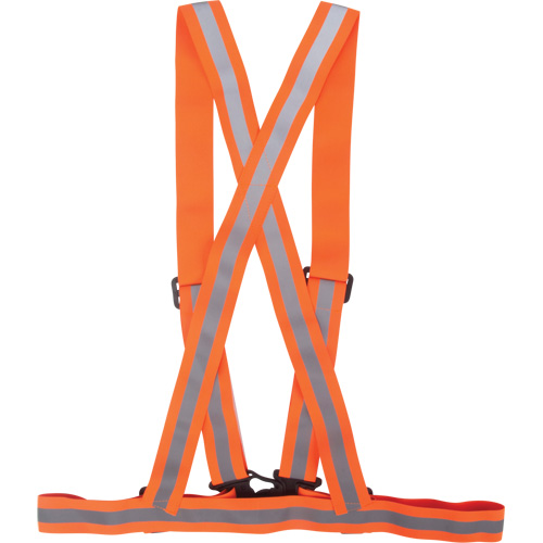 Traffic Harness, High Visibility Orange, Silver Reflective Colour, Medium Ottawa Fastener Supply