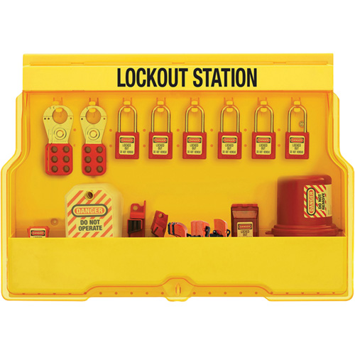 Premier Electrical Lockout Station, Thermoplastic Padlocks, 16 Padlock Capacity, Padlocks Included Ottawa Fastener Supply