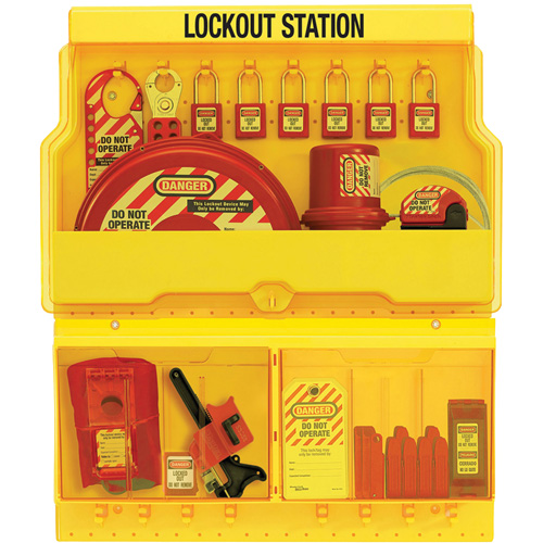 Standard Valve & Electrical Deluxe Lockout Station, Thermoplastic Padlocks, 32 Padlock Capacity, Padlocks Included Ottawa Fastener Supply