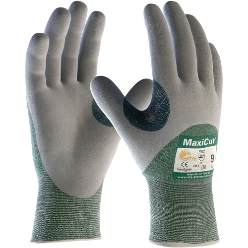 ATG MaxiCut&reg; Engineered Yarn Cut Resistant Gloves, Size Large, 15 Gauge, Nitrile Coated, Engineered Yarn Shell, ASTM ANSI Level A2/EN 388 Level 3/EN 388 Level B Ottawa Fastener Supply